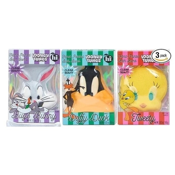 Hi Peach Layne Looney Tunes‎ Hand-Painted Bath Bomb 3 Pack Set Birthday Gift New - Picture 1 of 7